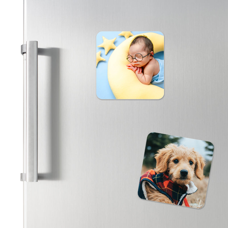Photo Magnets 2x2/3x3/4x4/6x6 Personalized Magnetic Picture Frames  for Refrigerator,Square
